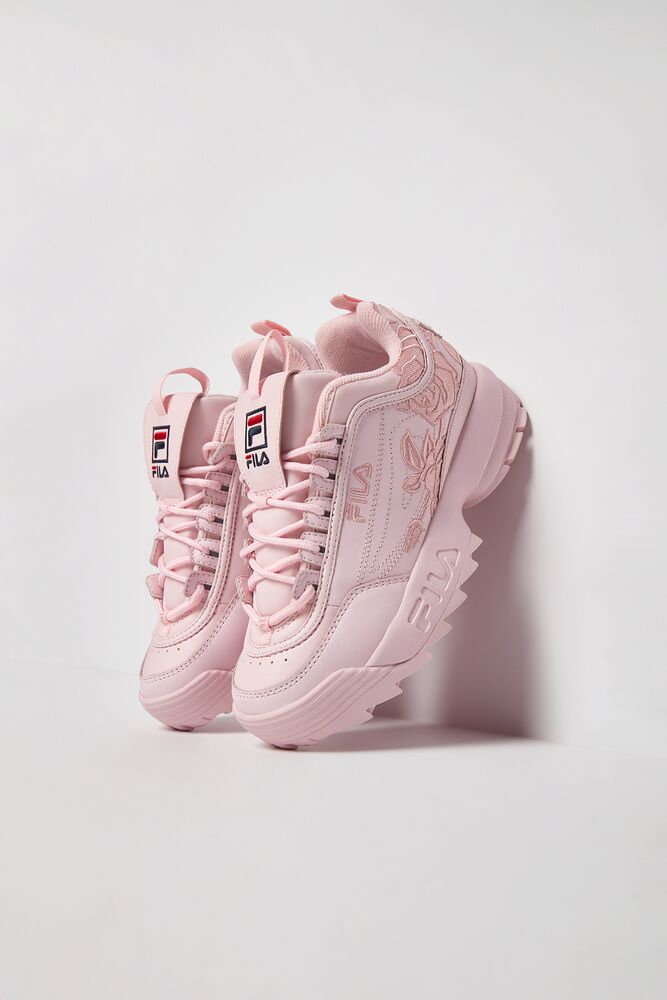 pink flower fila shoes