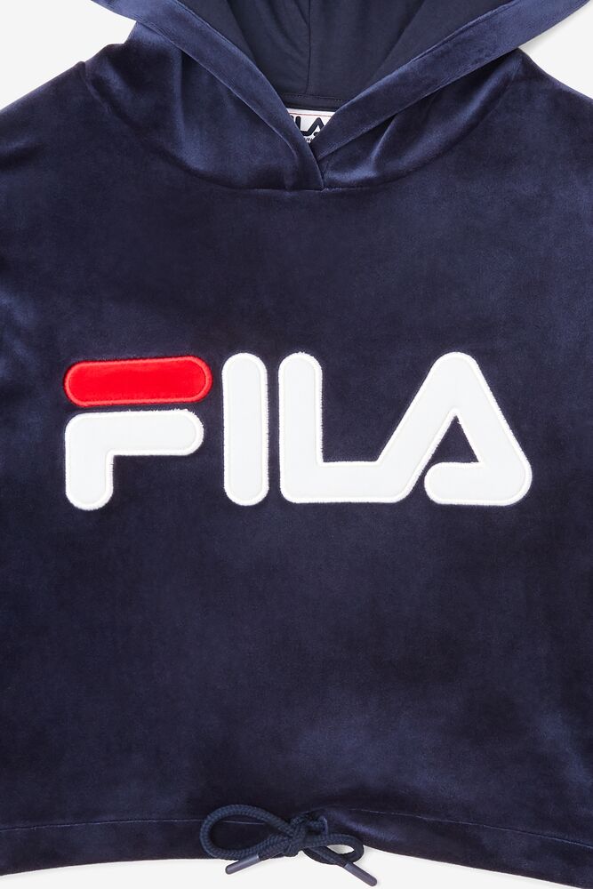 fila tape velour overhead hoodie