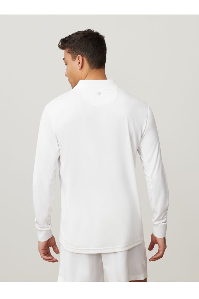 white long sleeve polo formal