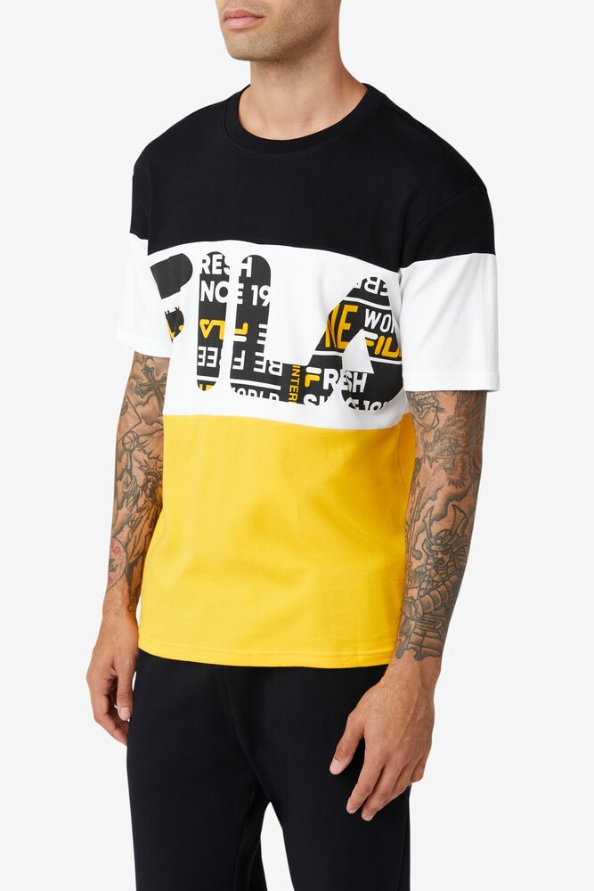 black and yellow fila shirt