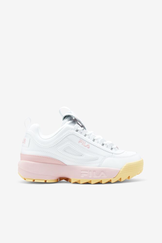 fila disruptor white with pink