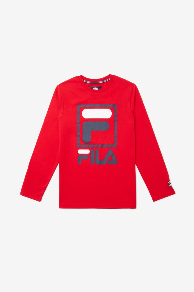 STACKED LOGO L/S TEE/RED/M Kids' Stacked logo Tee in webimage-8F0326A2-F58E-4563-86D1C5CA5BC3B430