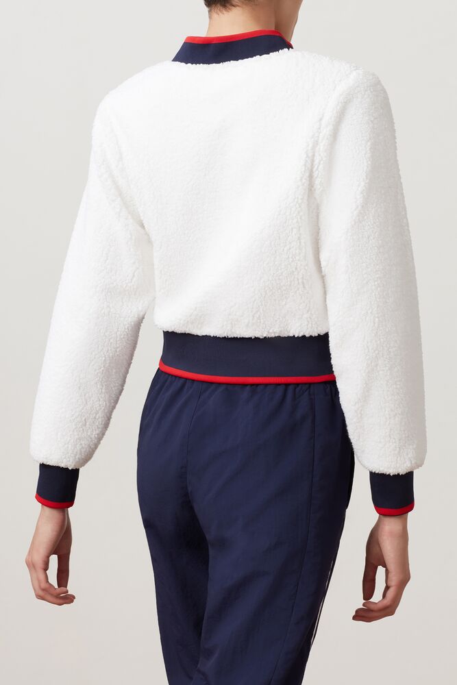 fila sylvia crop sherpa sweatshirt