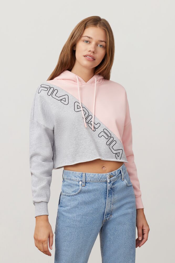 fila colour block crop hoodie