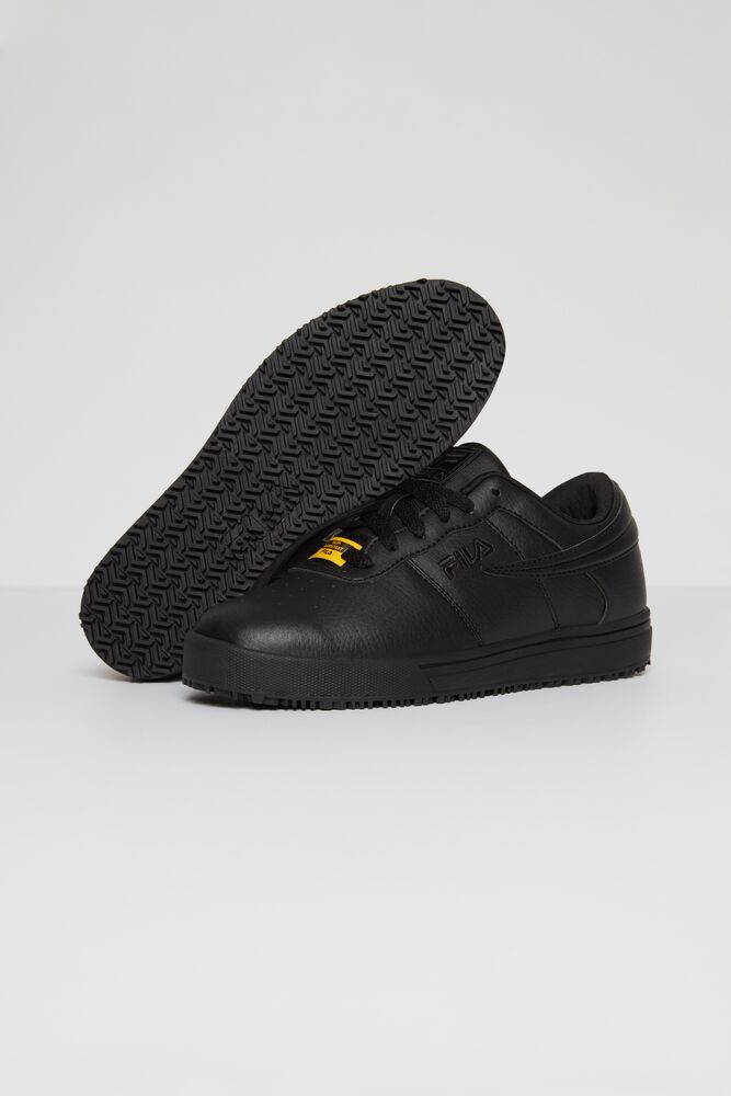 fila black non slip shoes