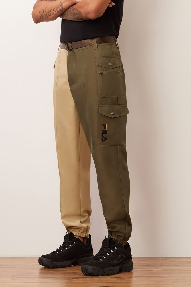 men's belted twill cargo pant