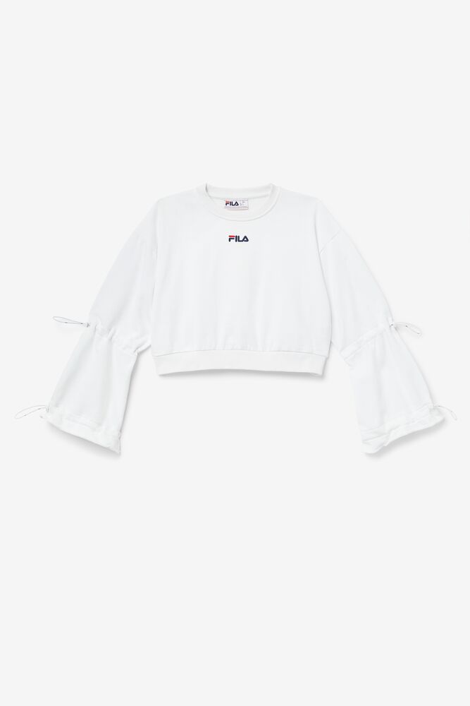 white cropped sweatshirt