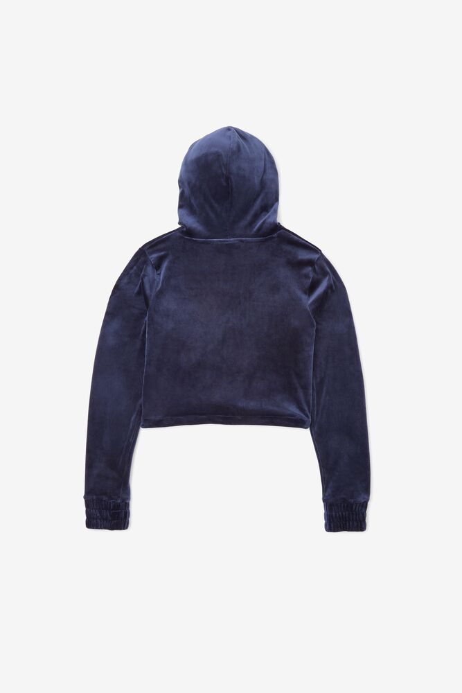 cropped velour hoodie