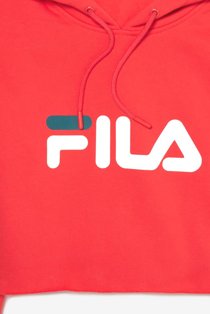 fila red cropped hoodie