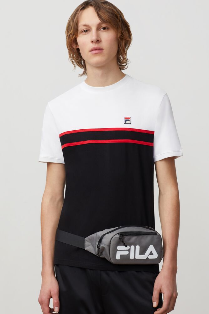fila heritage linear logo waist bag