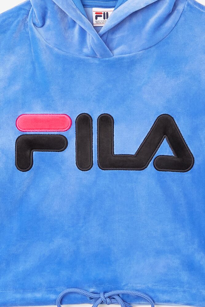 fila tape velour overhead hoodie