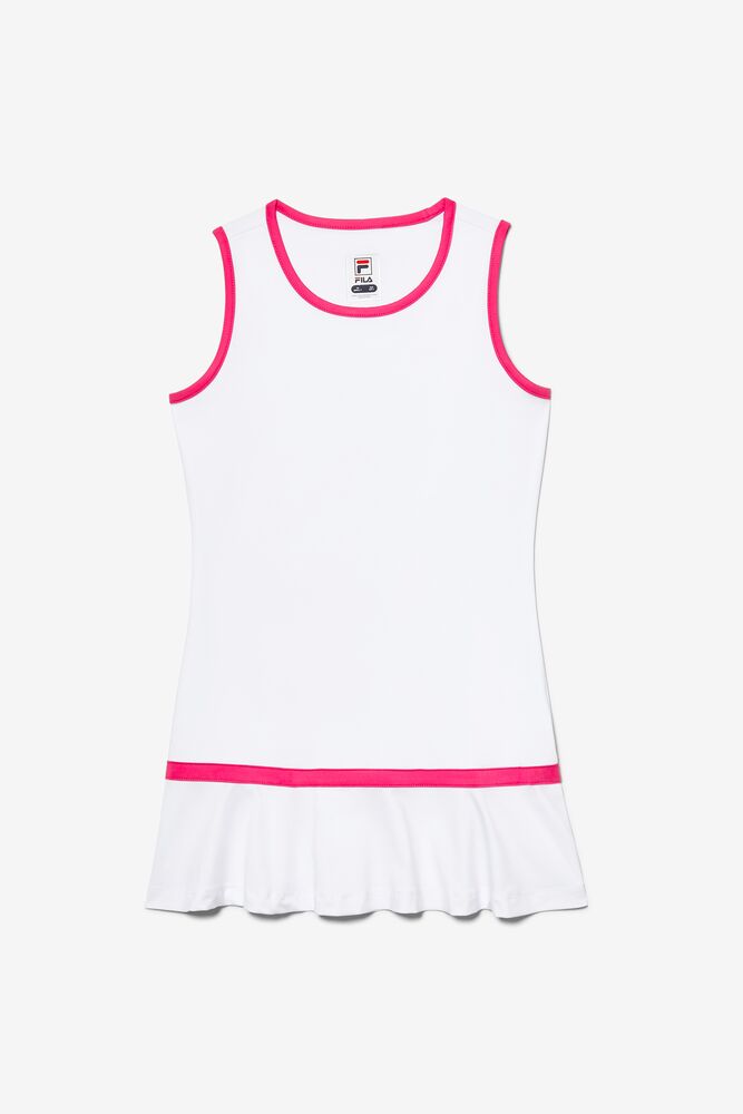 DRESS/WHT/BPNK/L Girls' Core Tennis Dress in NotAvailable