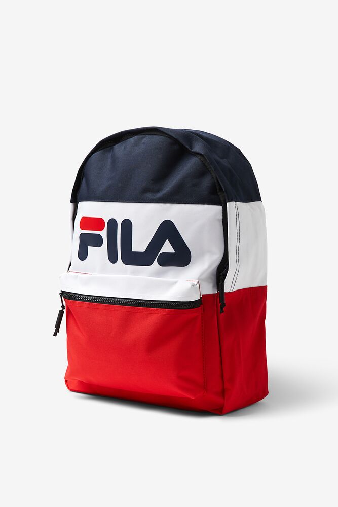 fila backpack red white blue