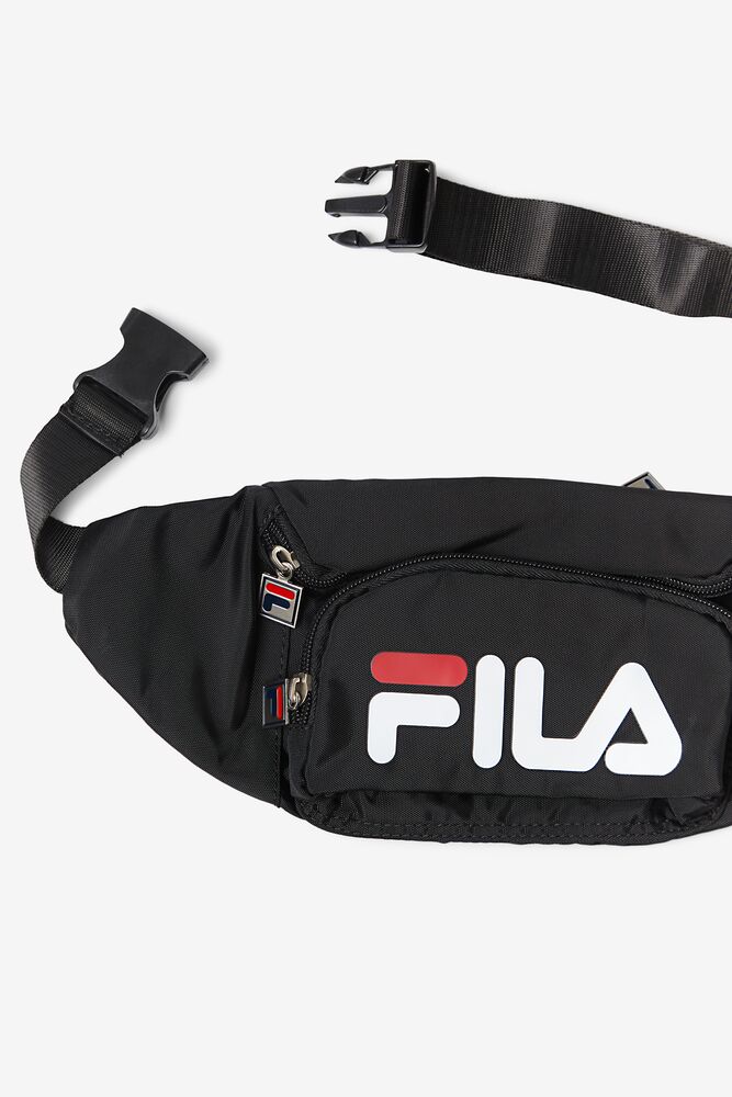 black and white fila fanny pack