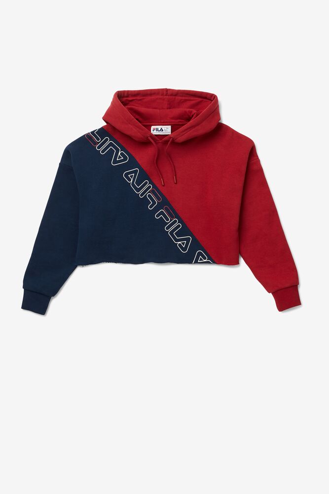 fila red cropped hoodie